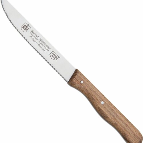 RÖR Solingen Steakmes - Vespermes - Gekarteld - RVS - Beukenhout