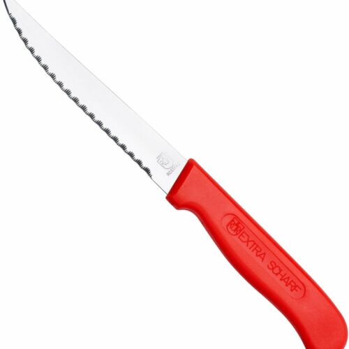 RÖR Solingen Vespermes Steakmes Orgineel - RVS - Lemmet 11.5 cm - Rood