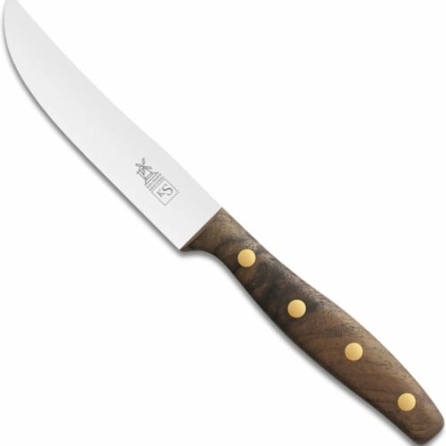 Robert Herder K-Steakmes - Breed - RVS - Fijne Kartel - Lemmet 13 cm - Heft Walnotenhout