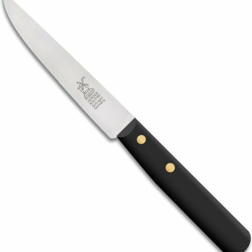 Robert Herder Steakmes - Buckels - RVS - Fijne Kartel - Lemmet 11 cm - Heft POM Zwart