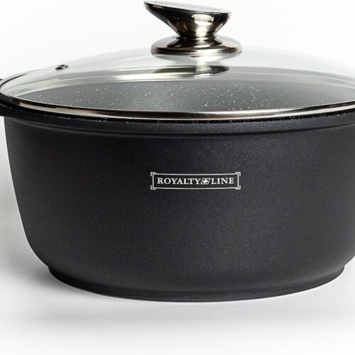 Royalty Line® BS34M Braadpan Inductie - ⌀ 34 cm / 9.9 Liter Soeppan Inductie - Kookpan Met Antiaanbaklaag - Pan Voor Alle Warmtebronnen - Zwart