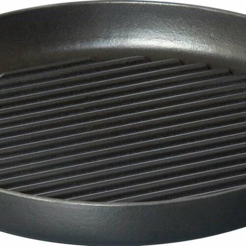 STOB Grillpan - gietijzer - geschikt voor alle warmtebronnen - 1 stuk - zwart - 26 cm