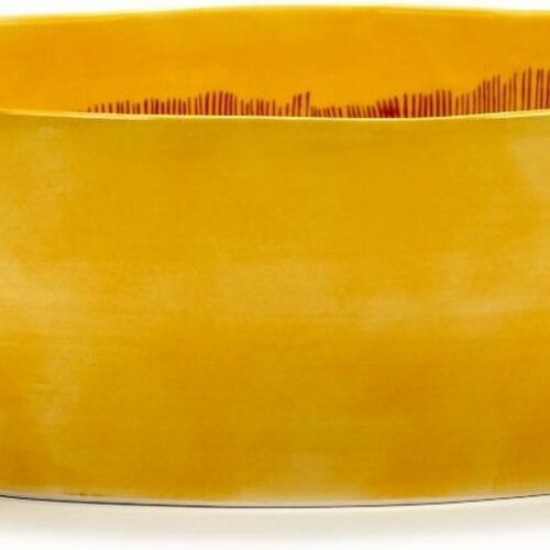 Serax Feast By Ottolenghi Saladeschaal ⌀28.5 Yellow Stripes Red