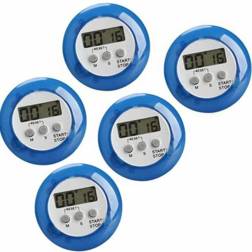 Set van 5 digitale timers, kookwekkers (alarmklok) blauw