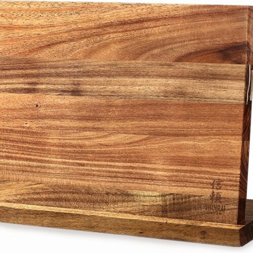 Shinrai Japan - Messenblok - Magnetisch - Enkelzijdig Messenblok - Zonder Messen - Messenhouder van Acacia Hout