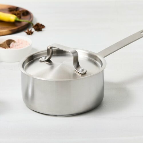 Soenil by ISENVI - Sauspan - 16 CM - Keramische pan - RVS greep - Hoogglans RVS - Keramisch - 100% PFAS, PTFE en PFOA vrij - 100% duurzaam - Unieke Antiaanbaklaag - Vaatwasbestendig - Geschikt voor alle warmtebronnen inclusief inductie