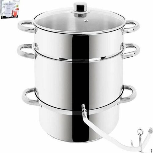 Stoomextractor Edelstaal 8 l - Stoompan - Sapcentrifuge - Slowjuicer