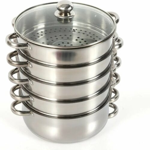 Stoompan - Stoommandje - 5-laags Stoompan - Roestvrijstaal - 24 CM
