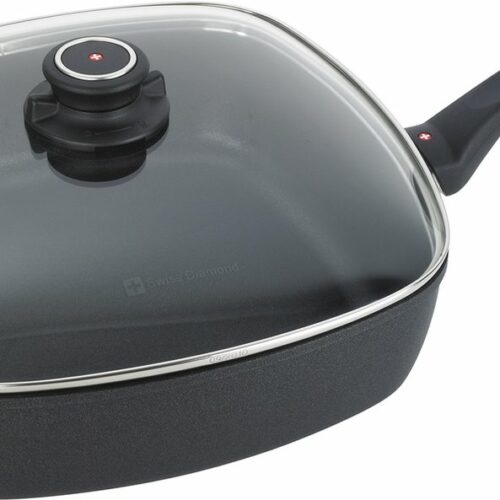 Swiss Diamond - XD Sauteerpan - Hapjespan anti-aanbaklaag - Vierkant - 28x28cm - Met deksel - Inductie