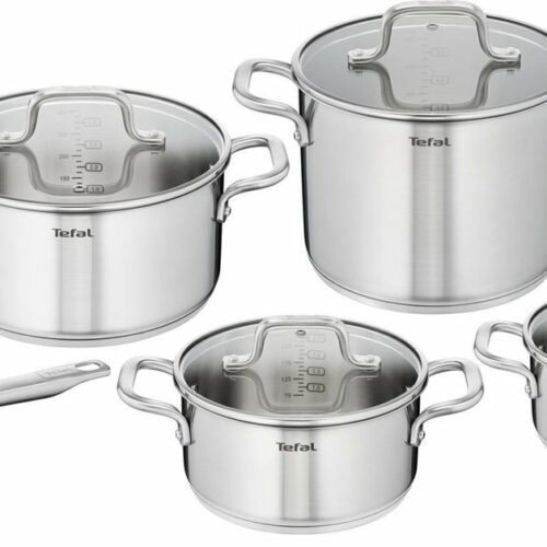 Tefal Virtuoso Pannenset 5 delig - Hoge kookpan ⌀ 22 cm + Steelpan ⌀ 16 cm + Kookpannen ⌀ 18/20/24 cm