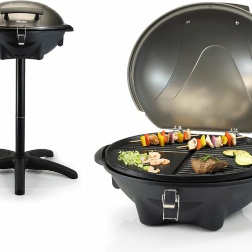 Tristar BQ-2816 Elektrische Barbecue - BBQ Elektrisch - Barbecuegrill Staand - Te gebruiken als Tafelbarbecue - Grillplaat 46 x 35 cm - Zwart