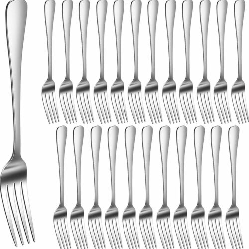 Vorken roestvrij staal 24-delig spiegelgepolijst vaatwasmachinebestendig vorkenset metalen vork vorken metalen bestek vorkenset roestvrijstalen vorken tafelvorken