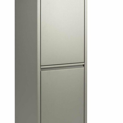 Vuilnisemmer - afvalbak - vuilnisbak - afvalemmer - afvalscheiding met twee binnenemmers / metallic grijs