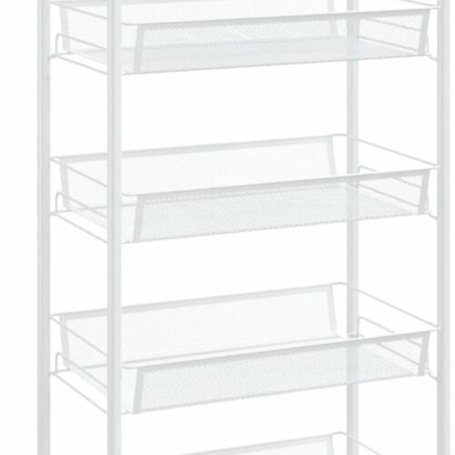 vidaXL Keukentrolley 5-laags - Wit - IJzer