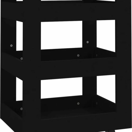 vidaXL Keukentrolley - Zwart - 60x45x80 cm - Bewerkt hout