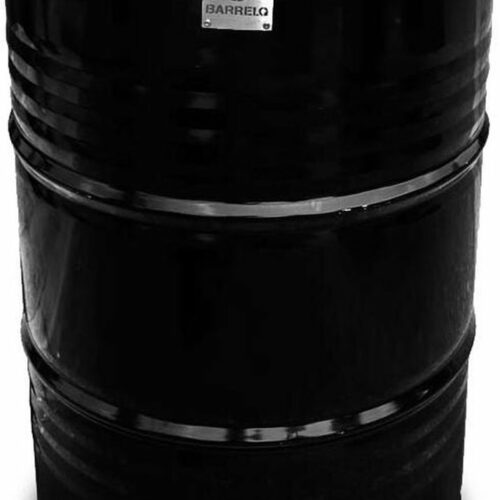 BarrelQ - Big industrieel houtskool Barbecue vuurkorf en statafel in één 200L olievat zwart