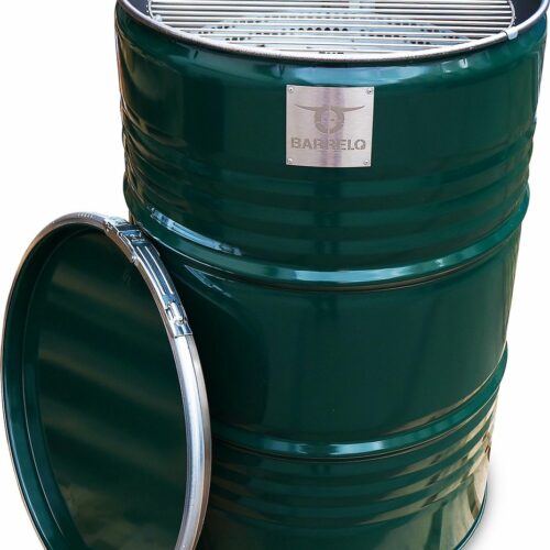 BarrelQ|Big|Multifunctioneel houtskool Barbecue- BBQ vuurton|vuurkof|statafel|British Racing Green Special Edition
