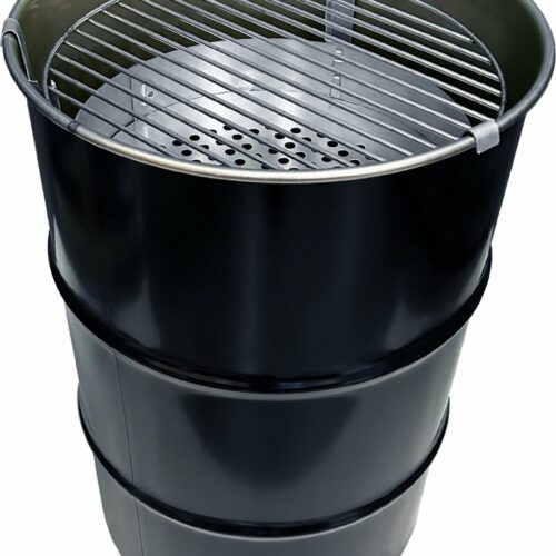 Barrelkings small industriële houtskool barbecue-b-BBQ| Vuurkorf in één|60 Liter metalen olievat 40x58CM