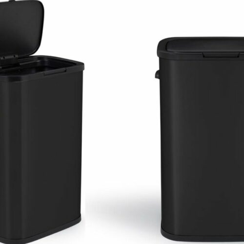 Fameilleur prullenbak 60 liter zwart- afvalemmer- vuilnisbak- vuilemmer- prullen bak- afval emmer- afvalbak- afval emmer- Groot- Prullenbak met Drukdeksel -Stijlvol Zwart Ontwerp- voor Drukke Huishoudens en Kantoren | Duurzaam