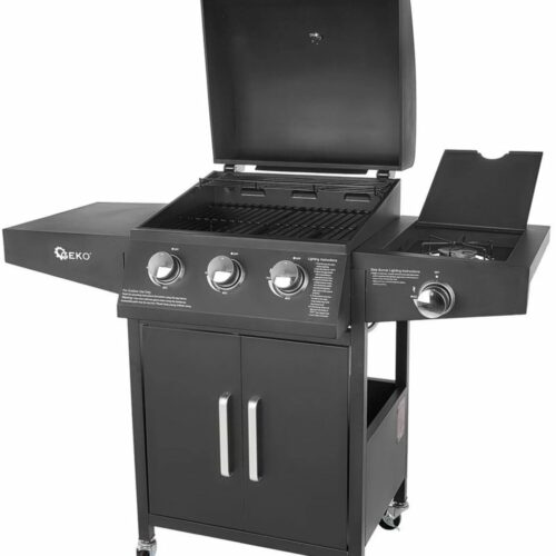GEKO Gasbarbecue - 4 branders - 11,6 kW - met opbergruimte en wielen
