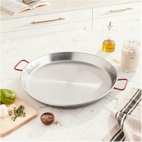 Gepolijst Staal Paella Pan 50cm - La Ideal