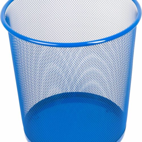 Inovra ® Stijlvolle en Functionele Metalen Afvalemmer voor Kantoor en Woonruimtes, 12 Liter, Marineblauw