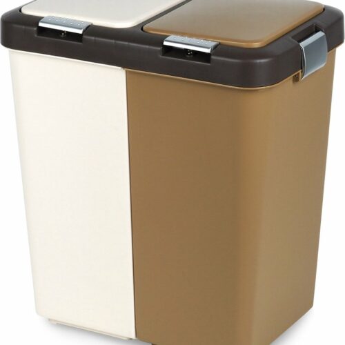 Prullenbak Afvalscheiding Plastic 2x20 l - Afvalemmer - Vuilnisbak - Afvalscheiding