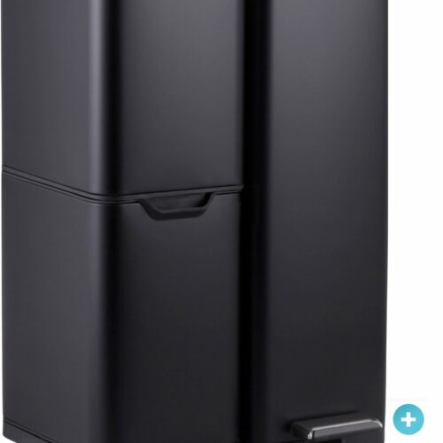 Rilenta 60 Liter Prullenbak Afvalscheiding RVS - 3 Vakken (30L-17L-13L) - Inclusief 40 Vuilniszakken en Soft-Close deksels - Pedaalemmer - Afvalbak - Vuilnisbak - Afvalemmer - Vuilbak - Mat Zwart