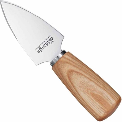 Triangle Parmezaan Kaasmes met Punt Lemmet - Essenhouten Heft - Handgemaakt