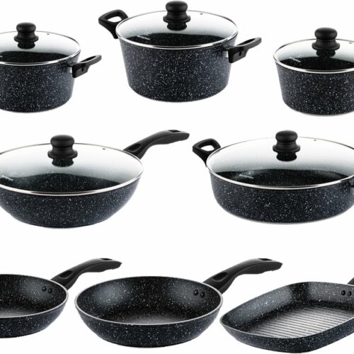 Westinghouse - Zwart Marmer - Pannenset - 13-delig Pannenset - Zwart Marmer
