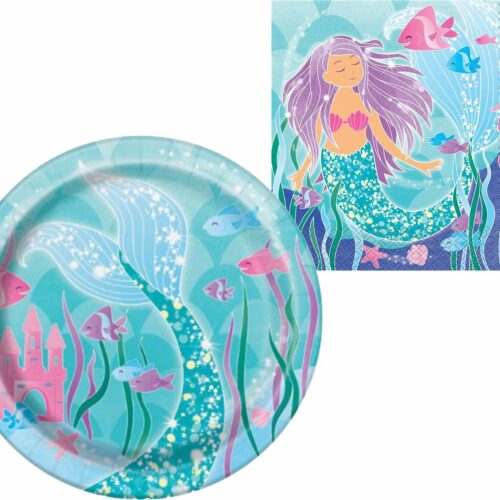 Zeemeermin/oceaan themafeest - gebaksbordjes en servetten - voor kinderen