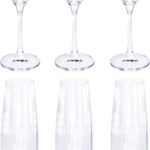 10x Champagneglazen/flutes 26 cl/260 ml van kristalglas - Kristalglazen - Champagneglas