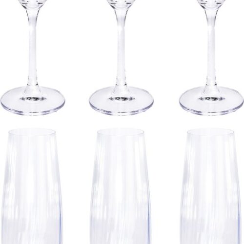 6x Champagneglazen/flutes 26 cl/260 ml van kristalglas - Kristalglazen - Champagneglas
