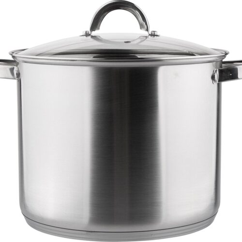 Altom Design Fabio RVS Hoge Soeppan / Kookpan 26cm 10.5L Met Glazen Deksel 26 x 21 cm