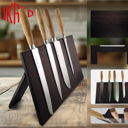 Eikaso Solingen Magnetisch Messenblok - Stijlvol Houten Messenhouder met Sterke Magneten