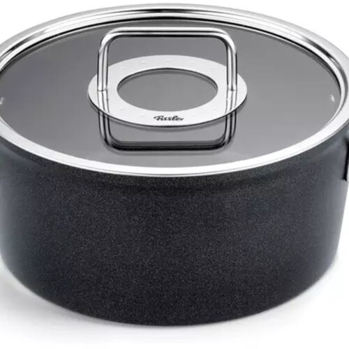 Fissler Adamant - Kookpan - 24 cm - Aluminium Pan met Glasdeksel - Krasbestendige Antiaanbaklaag