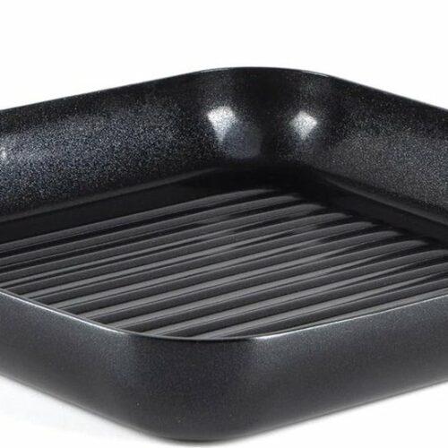 Grillpan 28 cm/4.3L Rood - Inductie en Vaatwasmachinebestendig - Gezonde Antiaanbaklaag - Zonder PFAS Diamond
