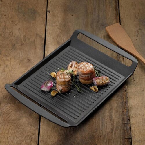 Grillplaat gegoten aluminium inductiekookplaten 30 x 24 cm Kerros zwart grillplaat inductie