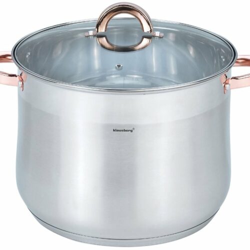 Klausberg 7795 - soeppan met deksel - 13L - 28 cm - RVS - inductie - alle warmtebronnen