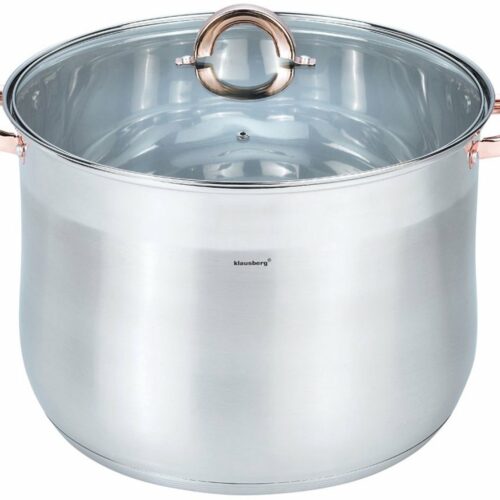 Klausberg 7798 - soeppan met deksel - 22,4L - 34 cm - RVS - inductie - alle warmtebronnen