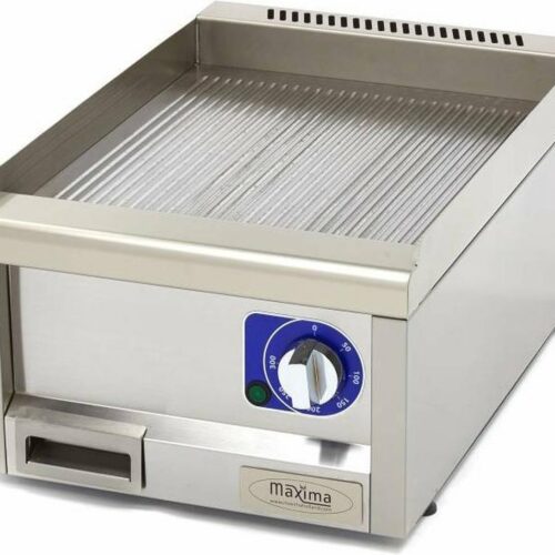 Maxima Horeca Grillplaat Gegroefd Enkel 60 cm Diep 400V
