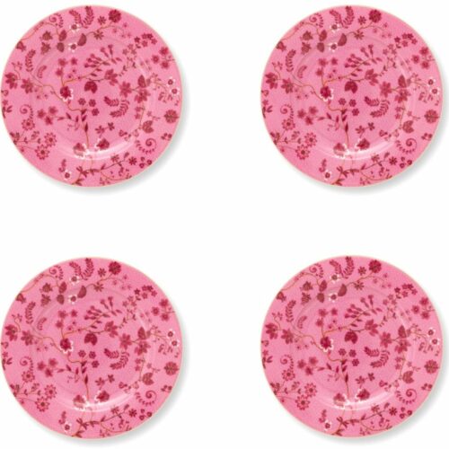 Pip Studio Jolie Pink - Gebaksbordjes set van vier - Roze bloemen