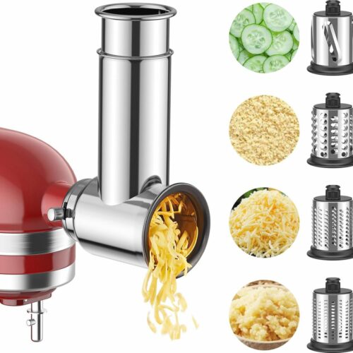 RVS Slicer en Shredder Accessoire voor Keukenmixers - Salade Maker en Kaasrasp