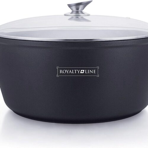 Royalty Line® BS36M Braadpan Inductie - ⌀ 36cm / 13 Liter Kookpan - Groot Soeppan Voor Alle Warmtebronnen - Oven Bestendig - Antiaanbaklaag - Zwart