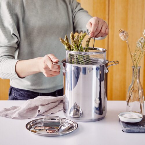 Beka Chef multicooker ⌀16 cm - ideaal voor asperges - met Inzetmandje en Deksel - 4 liter - RVS - PFAS-vrij - Geschikt voor inductie en vaatwasser