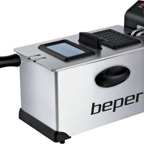Beper BC.353 - Frituurpan - 3.5L, Roestvrij Staal, Cool Touch, Non-slip Voetjes - Frituurpan 3.5L - Frituurpan met 3.5 Liter Inhoud - 3.5 Liter Friteuse - Frituurpan Grote Inhoud - Frituurpan voor Grote Hoeveelheden