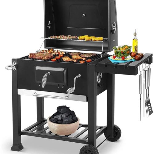 Buylin Barbecue - Barbecue Houtskool - Bbq Houtskool - Bbq Houtskool Barbecue - Barbecues - Barbecue XXL - 2 Wielen - 5-10 Mensen - 113x53.5x100 cm