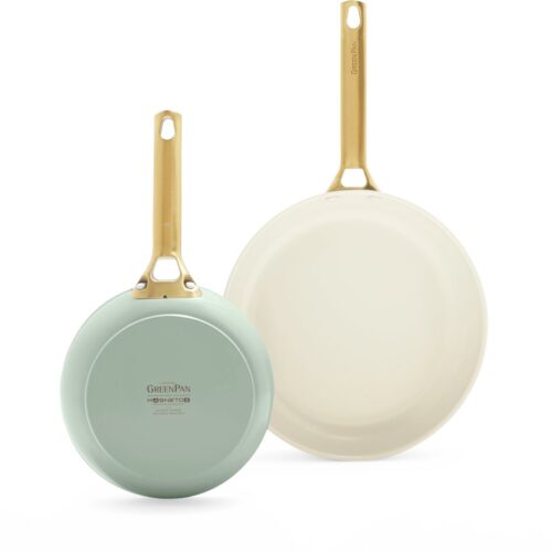 GreenPan Padova Keramische Antiaanbaklaag Koekenpannenset 2-delig - ⌀ 20-26cm - PFAS-vrij - Inductie pannenset - Inductie Koekenpan - Inductie koekenpan - Ovenbestendig tot 200°C - Vaatwasserbestendig - RVS handgrepen - zonder deksels - Muntgroen
