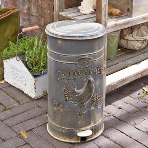 LOBERON Afvalemmer Gris antiekgrijs