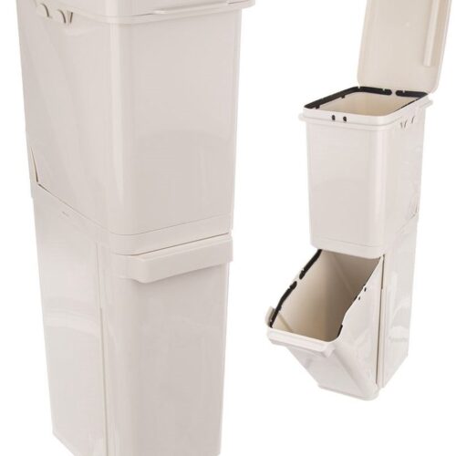 Prullenbak Afvalscheiding Plastic 2x17,5 l - Afvalemmer - Vuilnisbak - Afvalscheiding